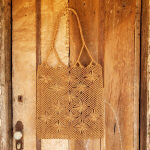 Bolsa Buriti Macramê - Bege - 33 x 58 cm