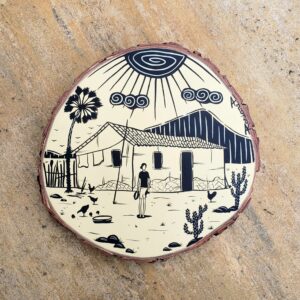 Quadro Tronco M7 - Sol a Pino - 23 x 23 x 3 cm