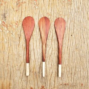Trio de Espátulas - Madeira + Osso - 12 cm