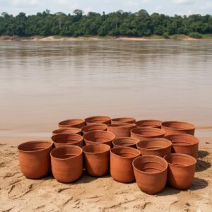 Cesto Wii Urucum Yanomami GG - 47 a 50 cm ø