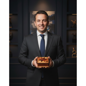 Caixa Livro Marchetada - 11 x 11 x 5 cm