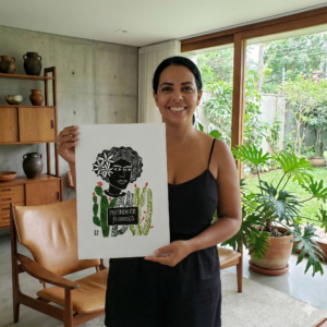 Xilogravura Edna Silva M20 - Floresça - 48 x 33 cm