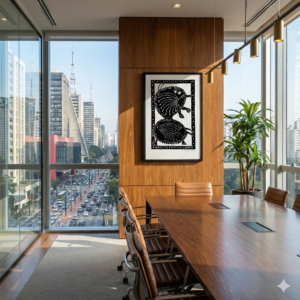 Xilogravura J. Borges - O Dragão Formiga - 66 x 48 cm