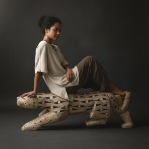 Banco Onça - Tabay Juruna - 140 x 35 x 44 cm