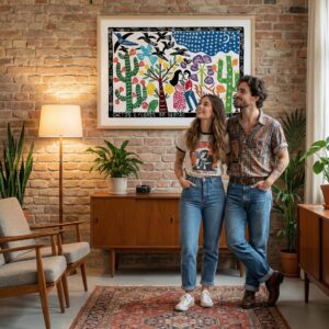 Xilogravura J. Borges - Cactos e Flores do Sertão - 96 x 66 cm