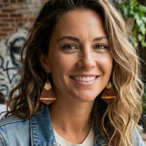 Brincos Marchetados Alê - nº 02 - 6 x 4 cm