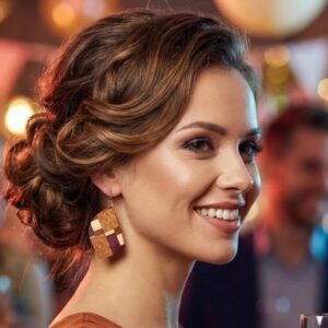 Brincos Marchetados Alê - nº 01 - 5,0 x 3,5 cm