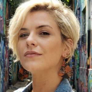 Brincos Marchetados Alê - nº 08 - 5 x 4 cm