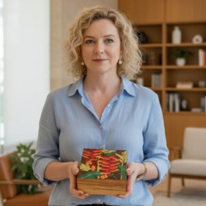 Caixa Marchetada Van M01 - 15 x 15 x 7 cm