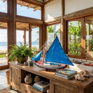 Barco Veleiro Paraense Sabá 01 - 70 x 20 x 69 cm