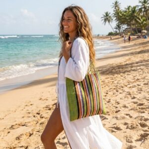 Sacola Quilombo Buriti - 40 x 38 cm + 24 cm de alça