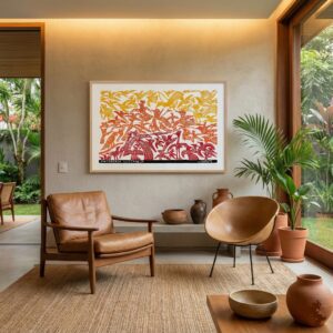 Xilogravura J. Borges - Passarada Sertaneja VM/LR/AM - 96 x 66 cm