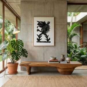 Xilogravura J. Borges - Dragão Malvado - 66 x 48 cm