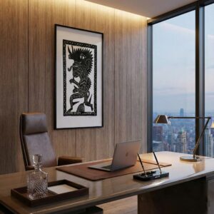 Xilogravura J. Borges - O Dragão Peludo - 66 x 48 cm