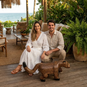 Banco Onça Mehinako - 76 x 22 x 28 cm