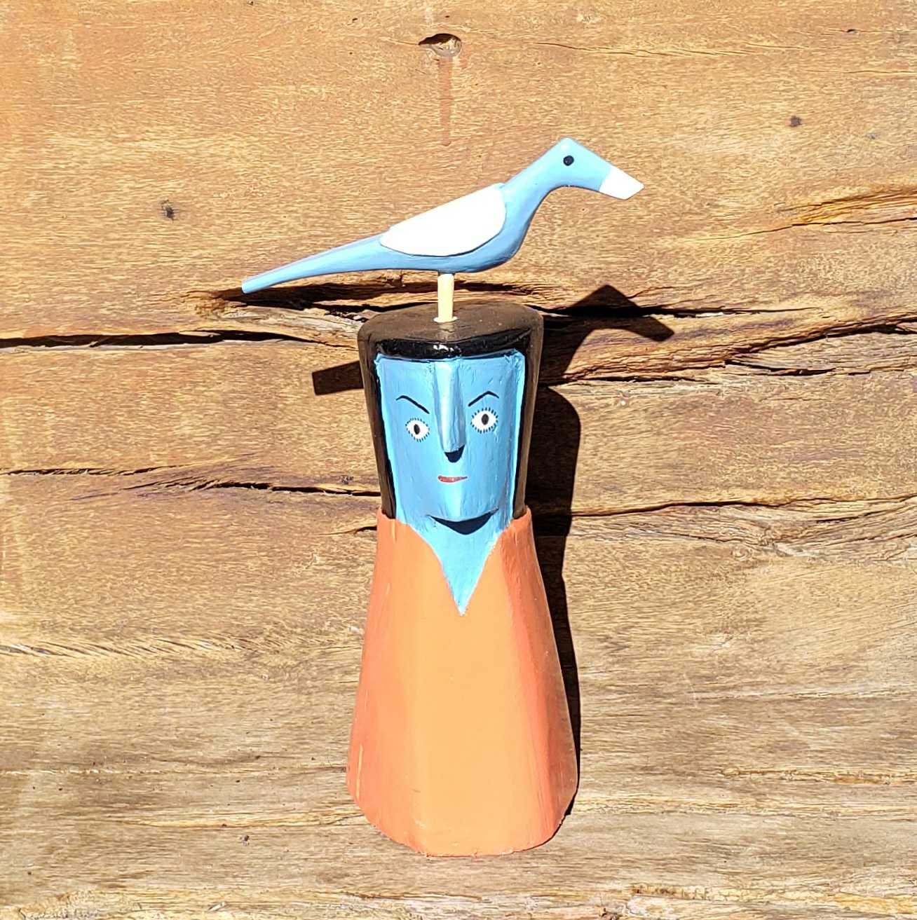 Cabeça com Pássaro M02 - Cicinho I.D.F. - 12 x 24 cm