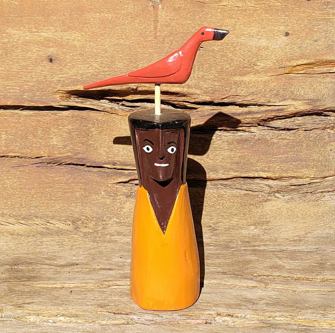 Cabeça com Pássaro P01 - Cicinho I.D.F. - 09 x 24 cm