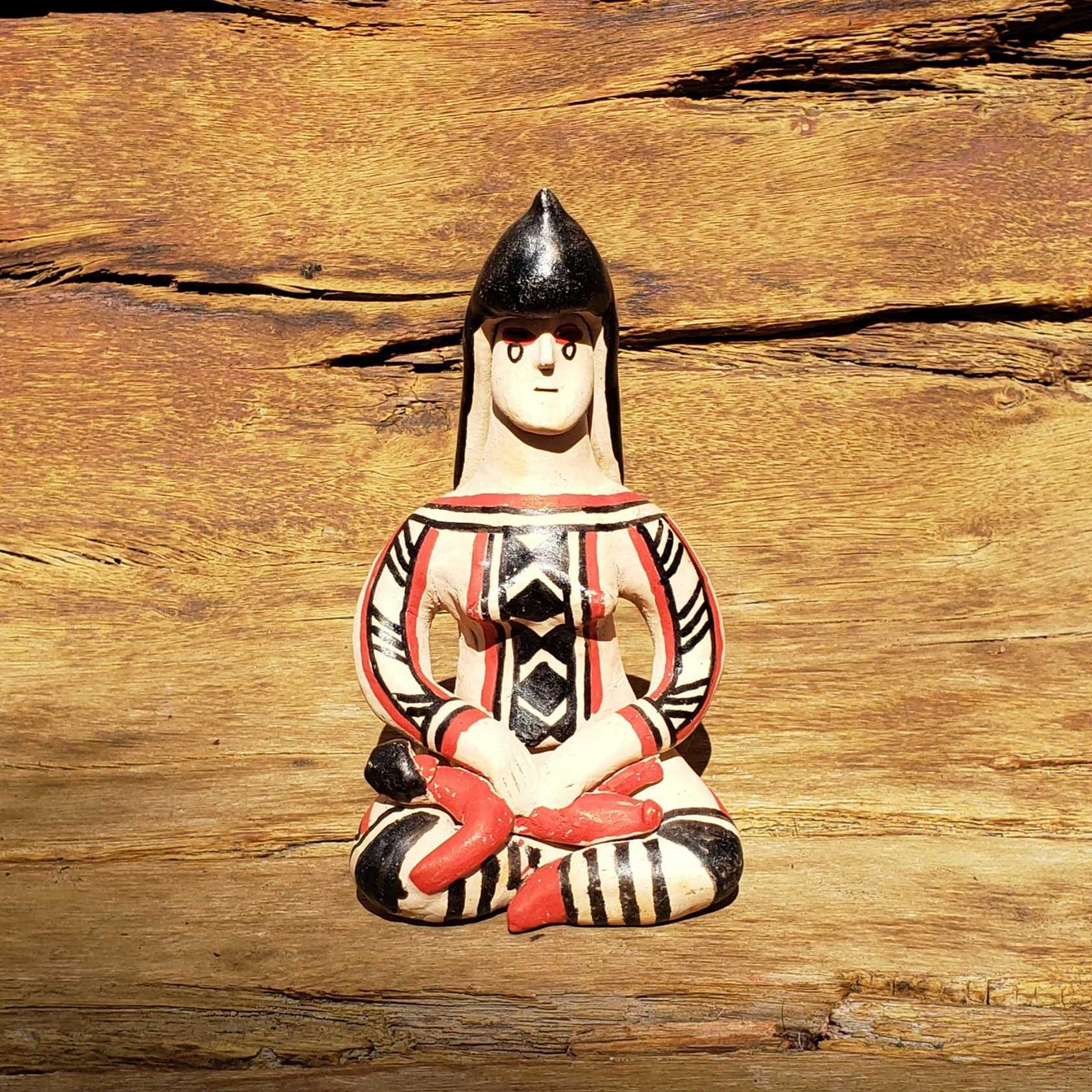 Boneca Karajá com Filho - MG3 - 10 x 8 x 18 cm