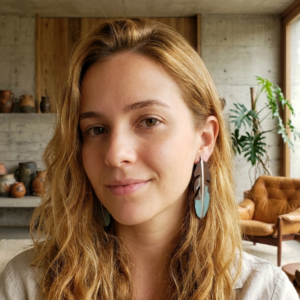 Brincos Marchetados Van - AZ - 2,0 x 7,5 cm