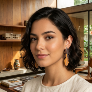 Brincos Marchetados Van - LR - 2,0 x 7,5 cm